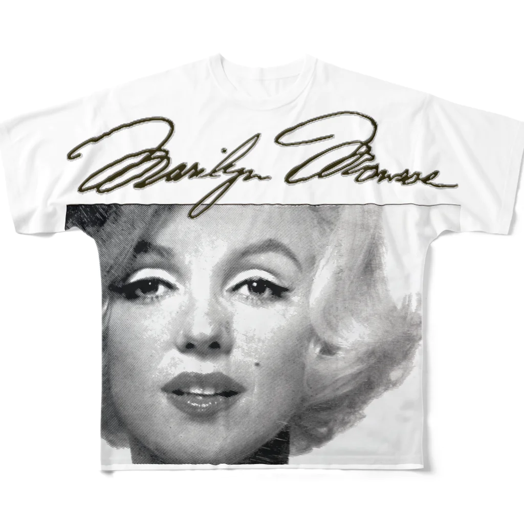 PALA's SHOP　cool、シュール、古風、和風、の鏡の上のマリリン・モンローの肖像 Ⅶ、匿名、1950年頃-1960年頃 All-Over Print T-Shirt