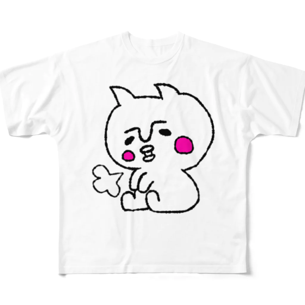toccoのふぬけ(白黒) フルグラフィックTシャツ