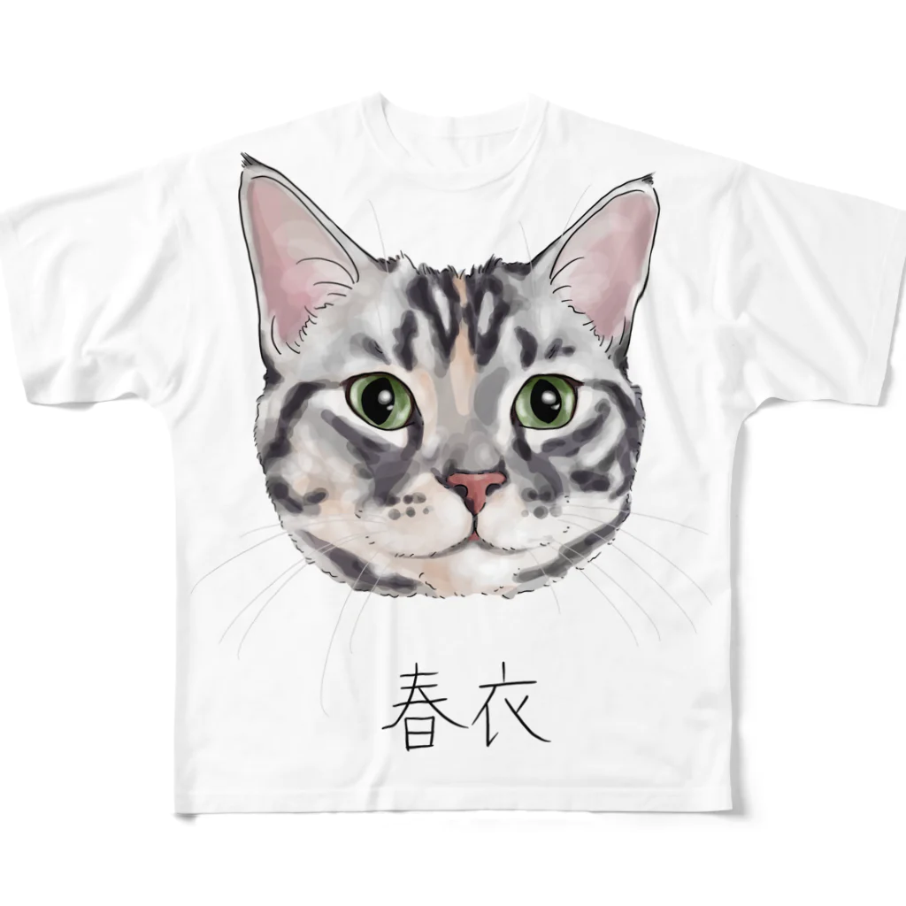 みきぞーん｜保護猫 ミッキー画伯と肉球とおともだちのsui フルグラフィックTシャツ