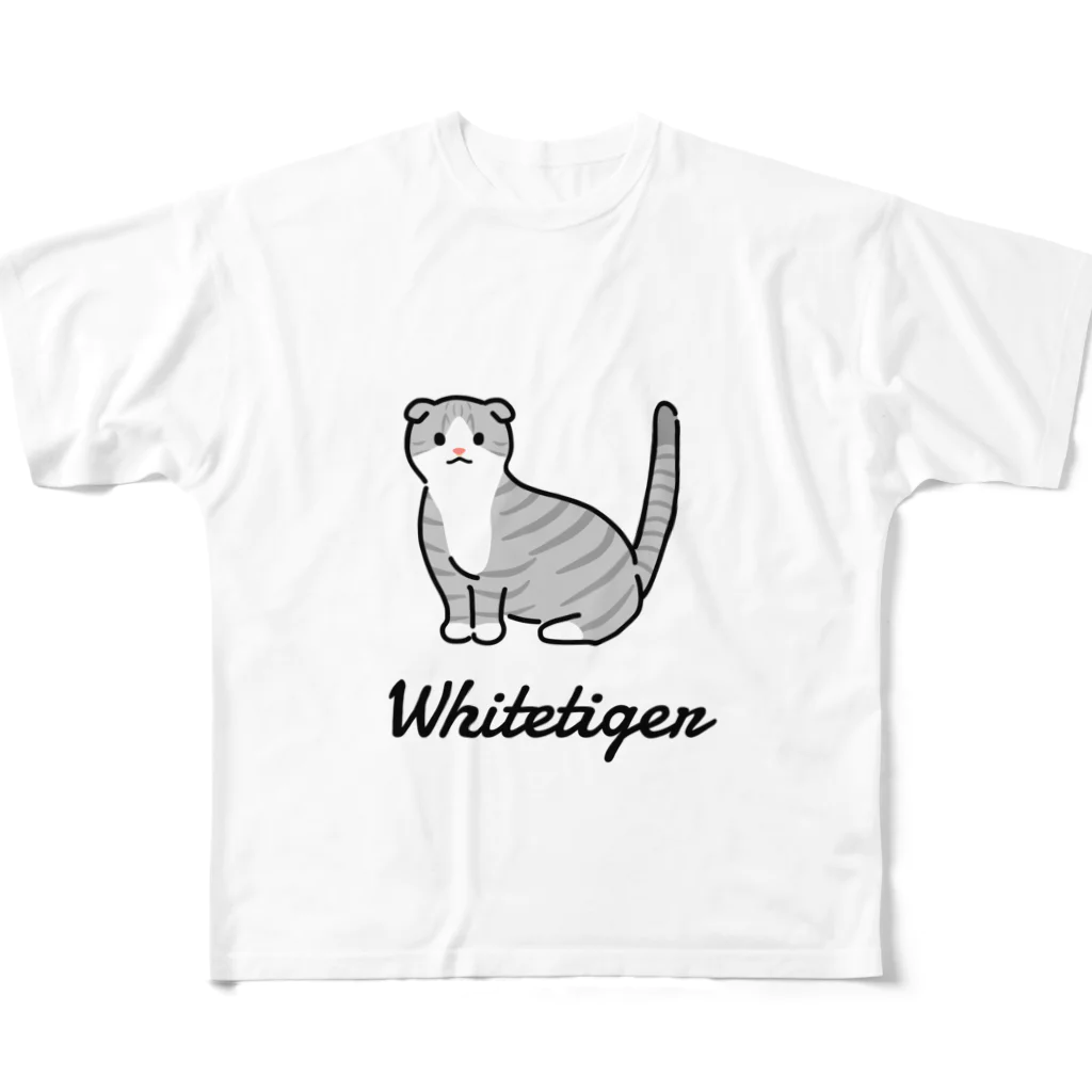 _____uchinoko_makerのWhitetiger フルグラフィックTシャツ