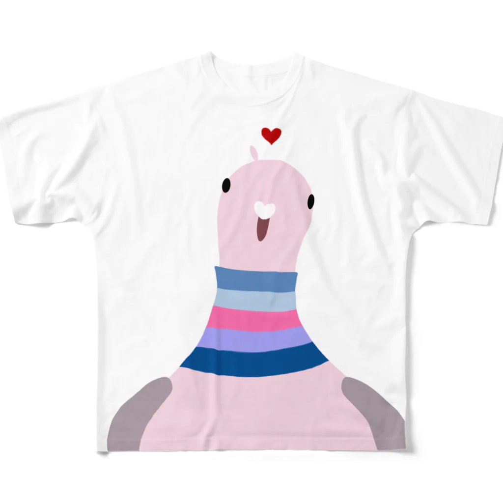 ハトのモモヒキのピンキー鳩のモモヒキ All-Over Print T-Shirt