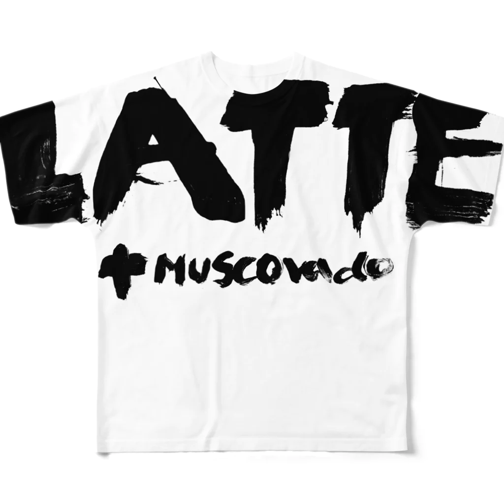 heureuxblancのLatte with muscovado フルグラフィックTシャツ