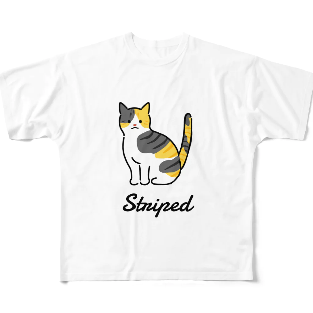 うちのこメーカーのStriped フルグラフィックTシャツ