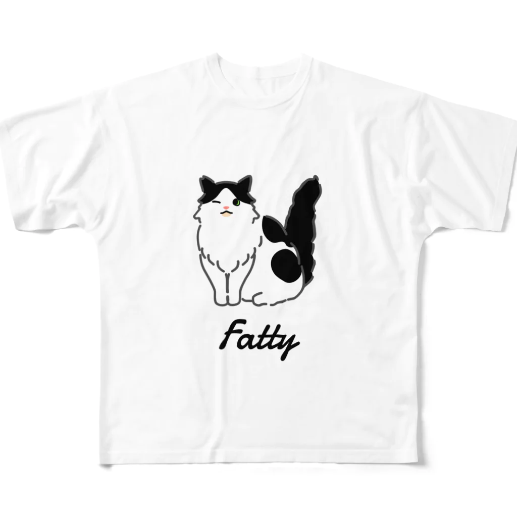 うちのこメーカーのFatty フルグラフィックTシャツ
