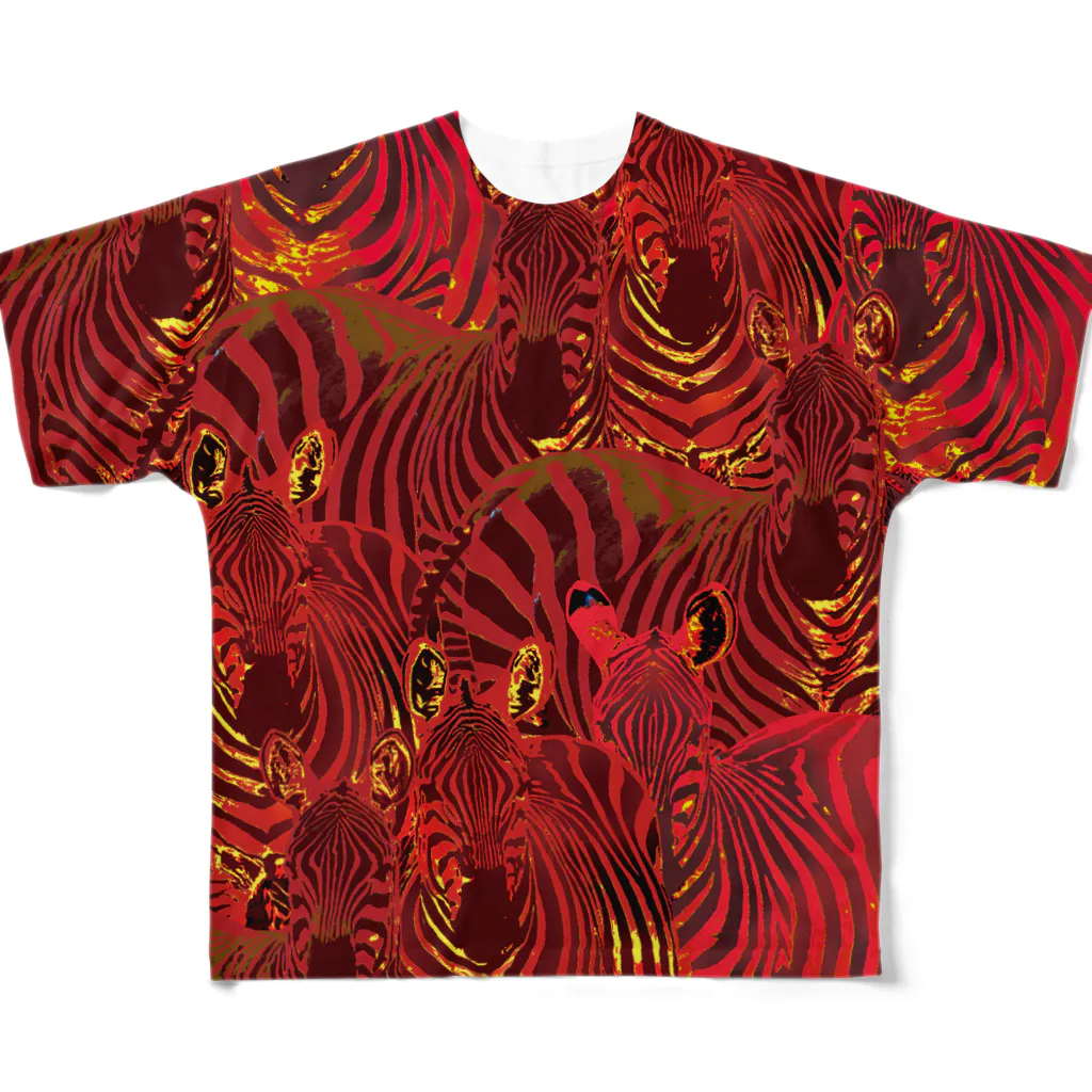 MiYoKa-BISHのRed Zebra by MiYoKa-BISH All-Over Print T-Shirt