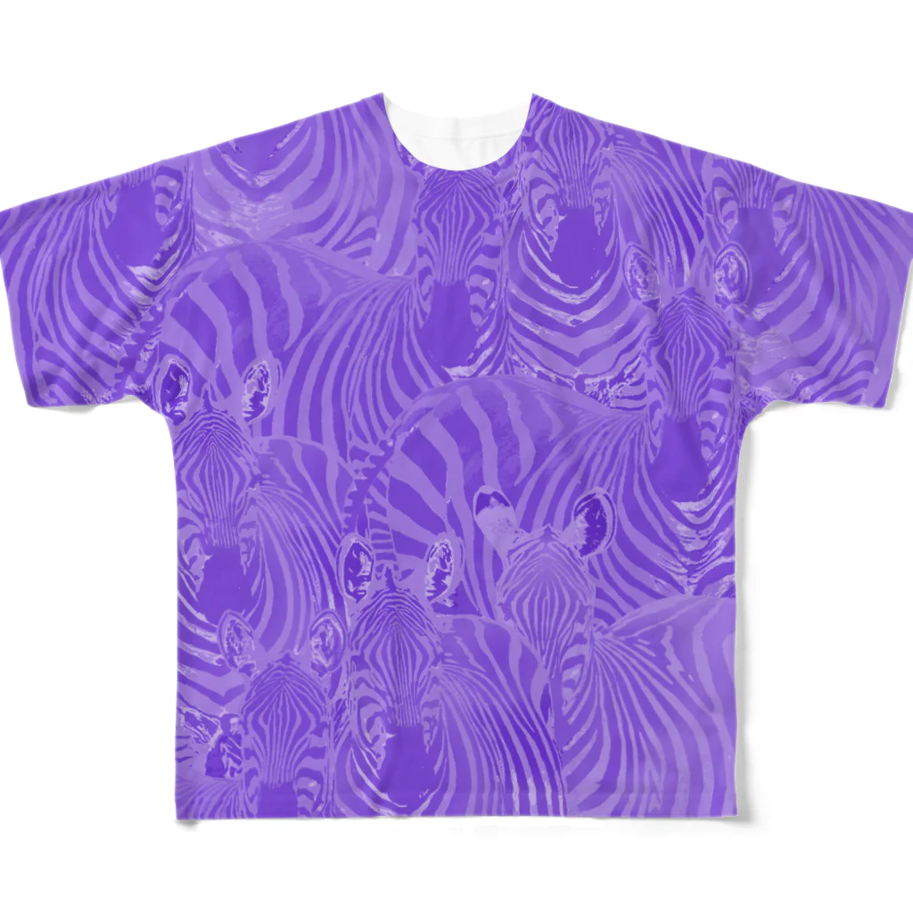 MiYoKa-BISHのPurple Zebra by MiYoKa-BISH フルグラフィックTシャツ