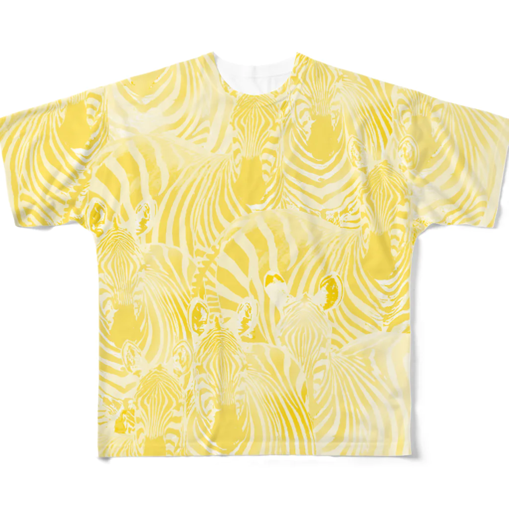 MiYoKa-BISHのYellow Zebra by MiYoKa-BISH フルグラフィックTシャツ