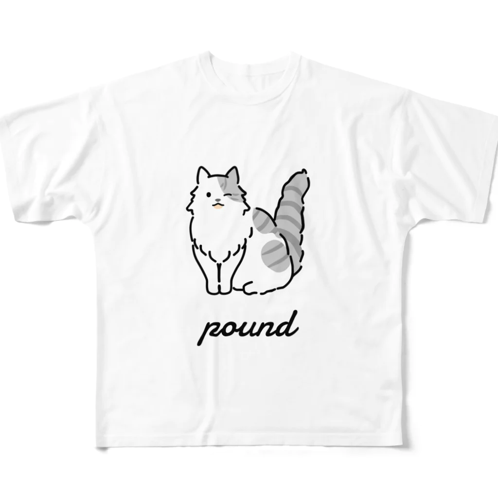 うちのこメーカーのpound フルグラフィックTシャツ