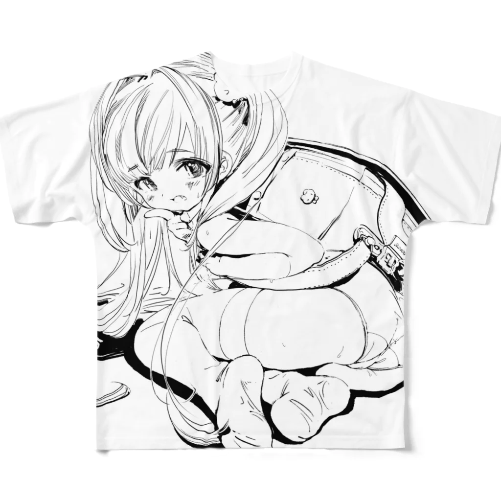 あかちゃんにんげんのしろすく フルグラフィックTシャツ