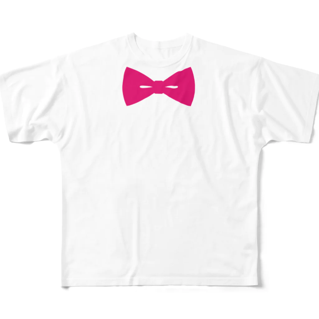 Bamboo's BlackのPink tie All-Over Print T-Shirt