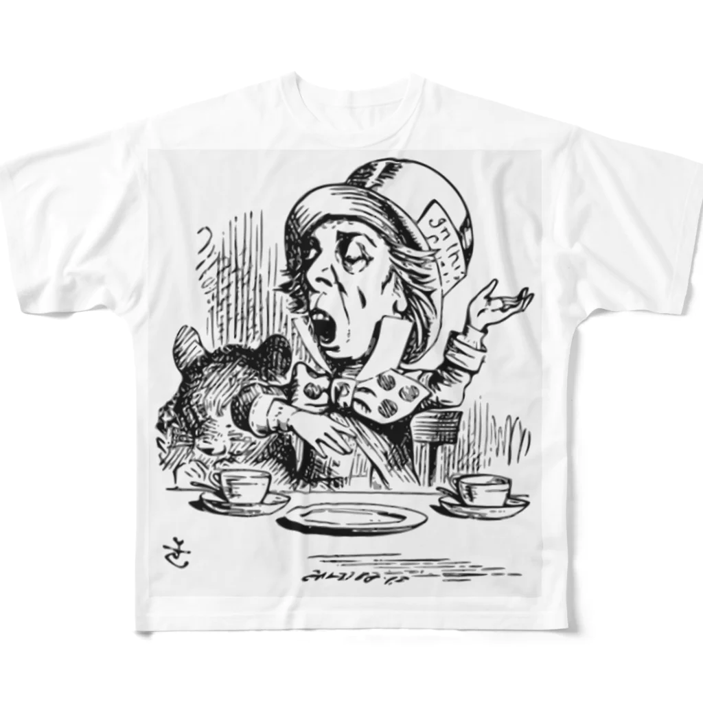 文豪の肖像、文学の世界のマッドハッター All-Over Print T-Shirt