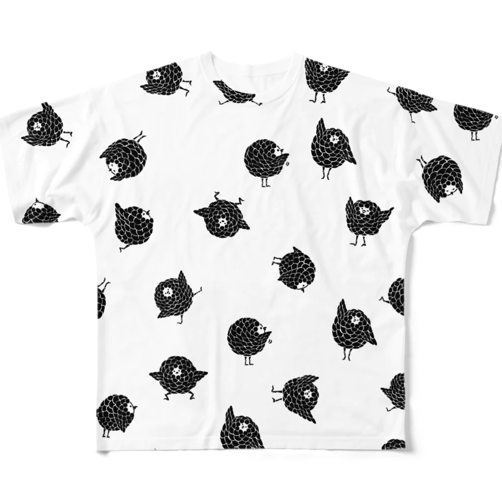 kusuda_subrowのリアクションサブロウ（黒） All-Over Print T-Shirt