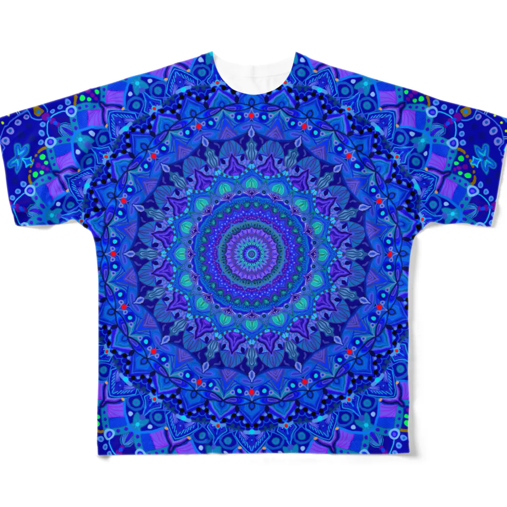 MANDALA屋のlapis lazuli フルグラフィックTシャツ