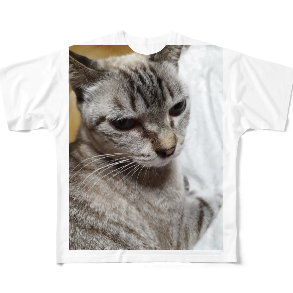 ねこの森でお散歩のさあ、モフりなさいよ。 All-Over Print T-Shirt