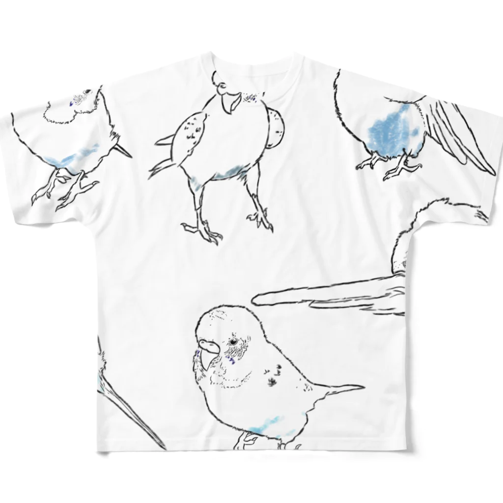 Lily bird（リリーバード）のインコの仕草たち All-Over Print T-Shirt