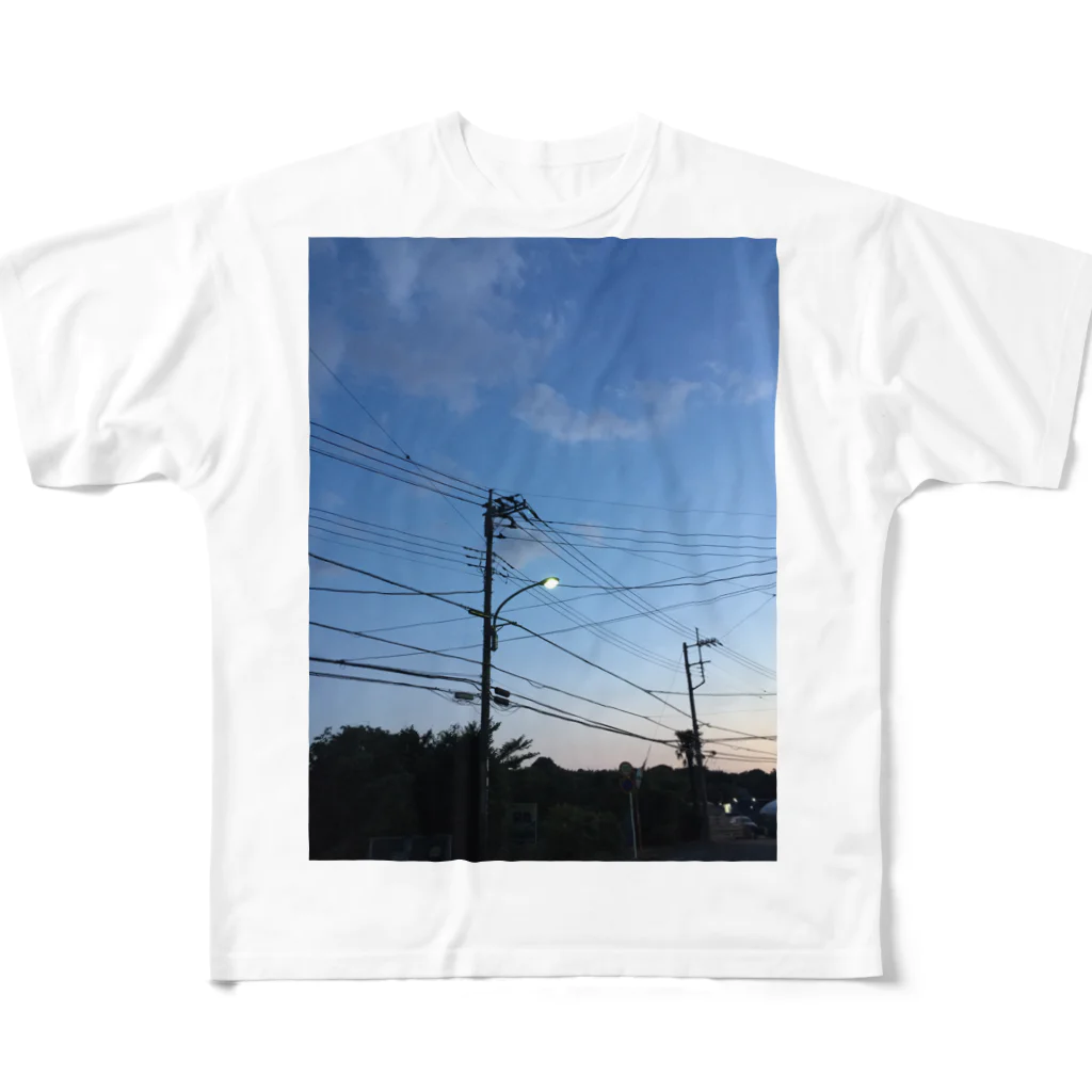 寝る煮るのLight+Pole フルグラフィックTシャツ