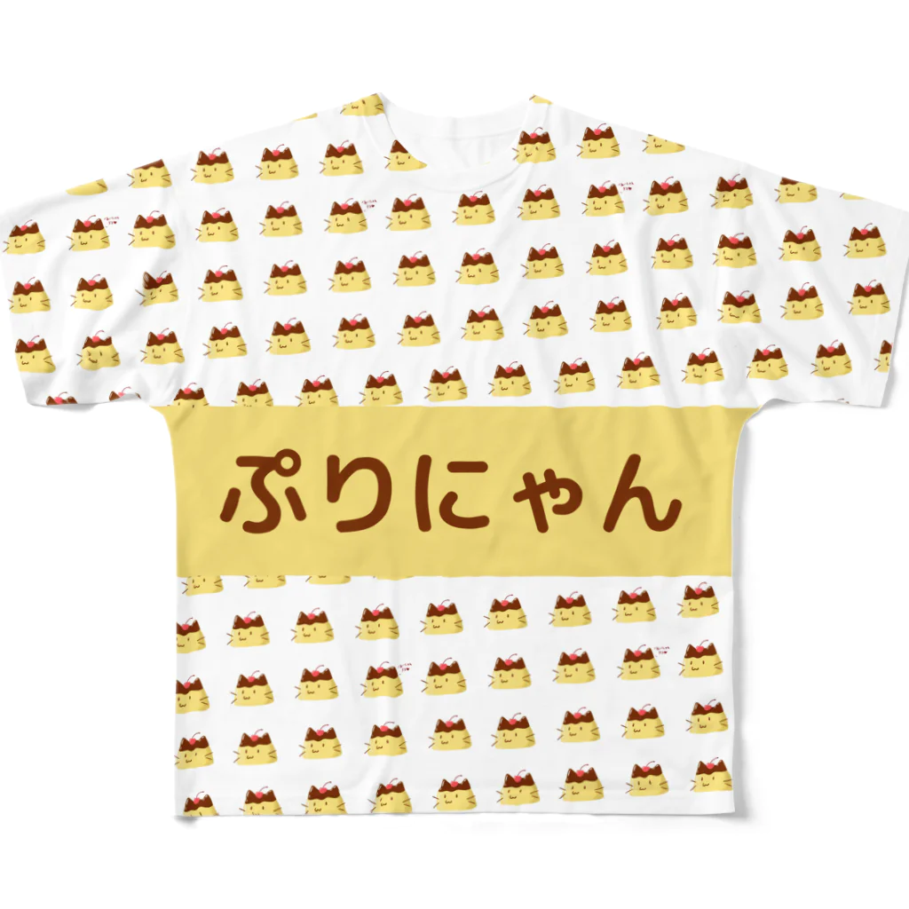 まりにゃんずのフルグラフィック ぷりにゃん All-Over Print T-Shirt