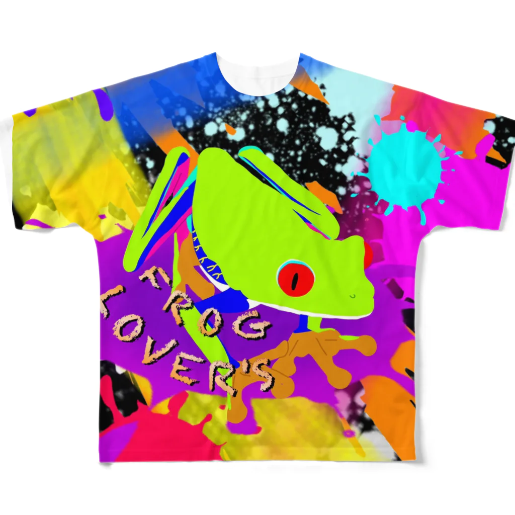 FrogLoversのアカメ フルグラ All-Over Print T-Shirt