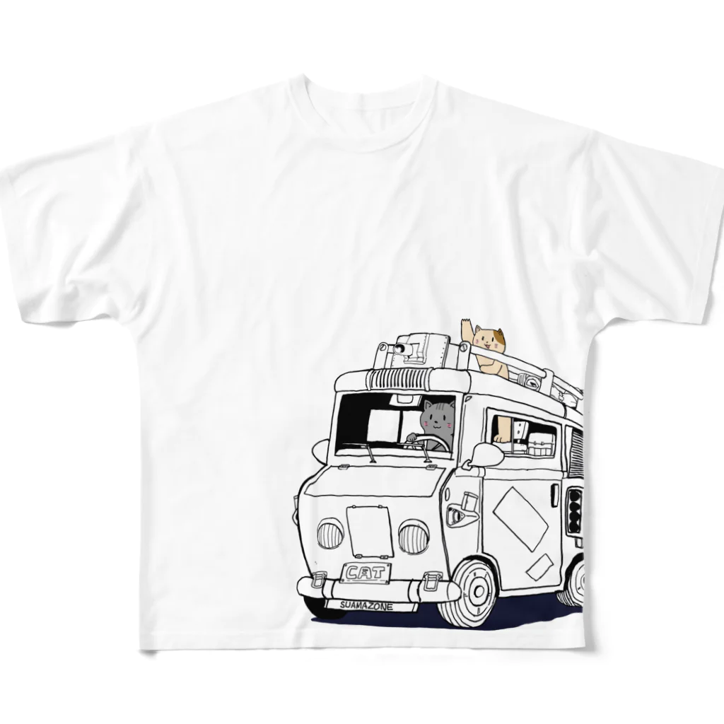 すあまぞーぬのねこ武装カー All-Over Print T-Shirt