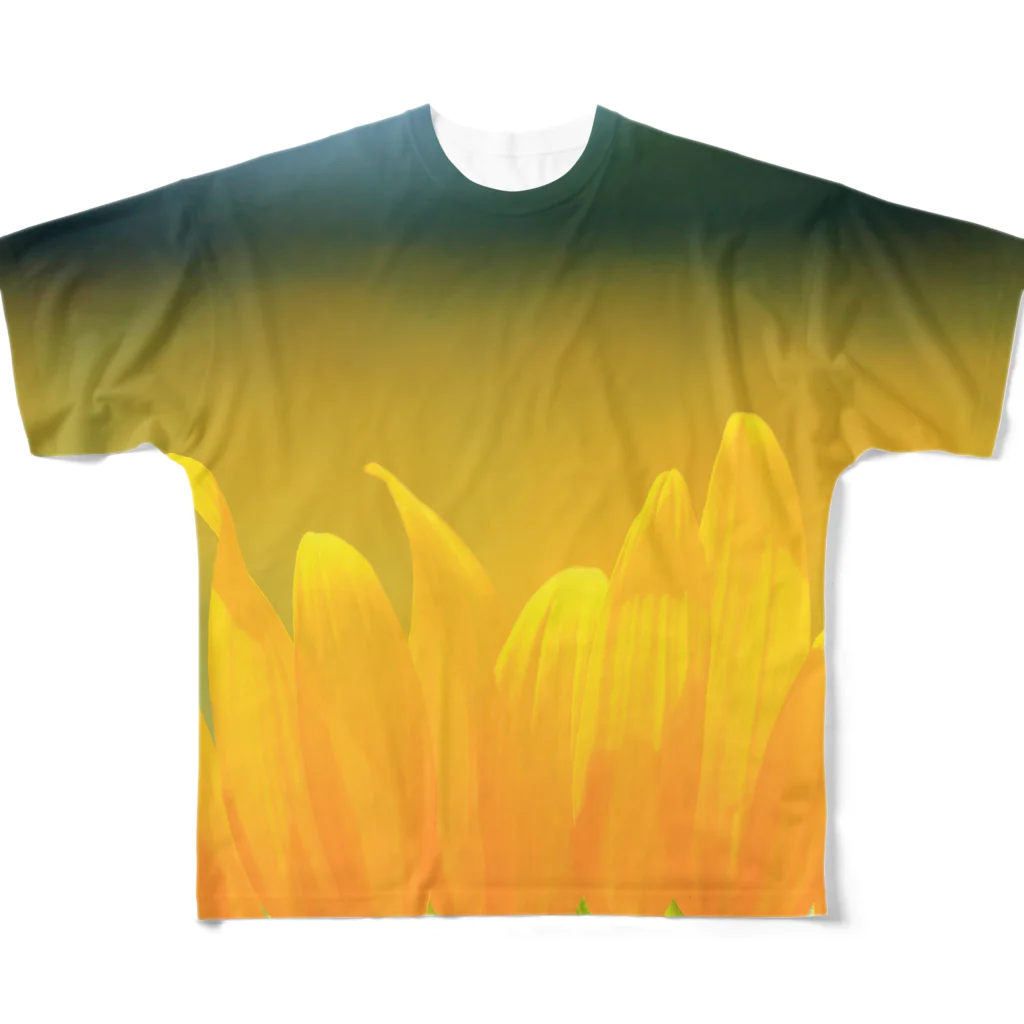M.F.Photoのひまわり（花びら） フルグラフィックTシャツ