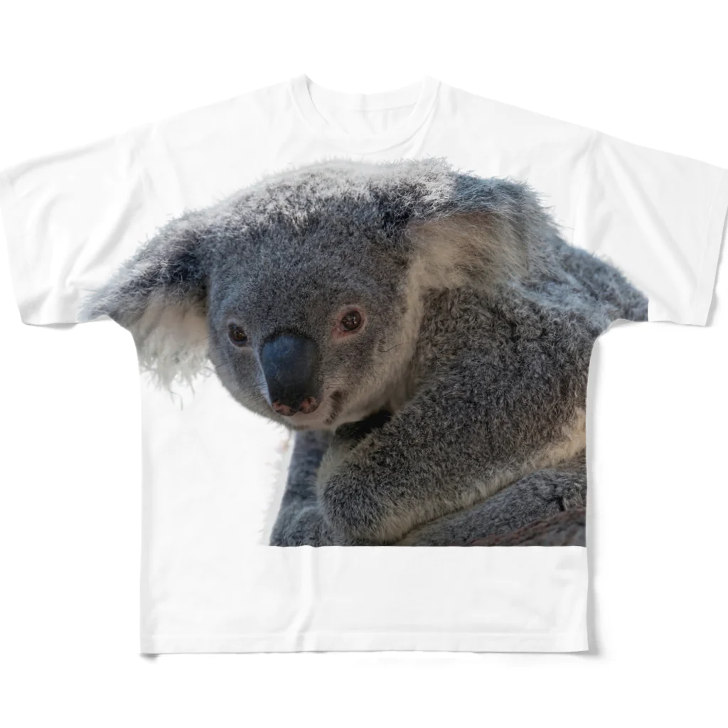 Fred HorstmanのCute Charming Koala  かわいい チャーミングな コアラ フルグラフィックTシャツ