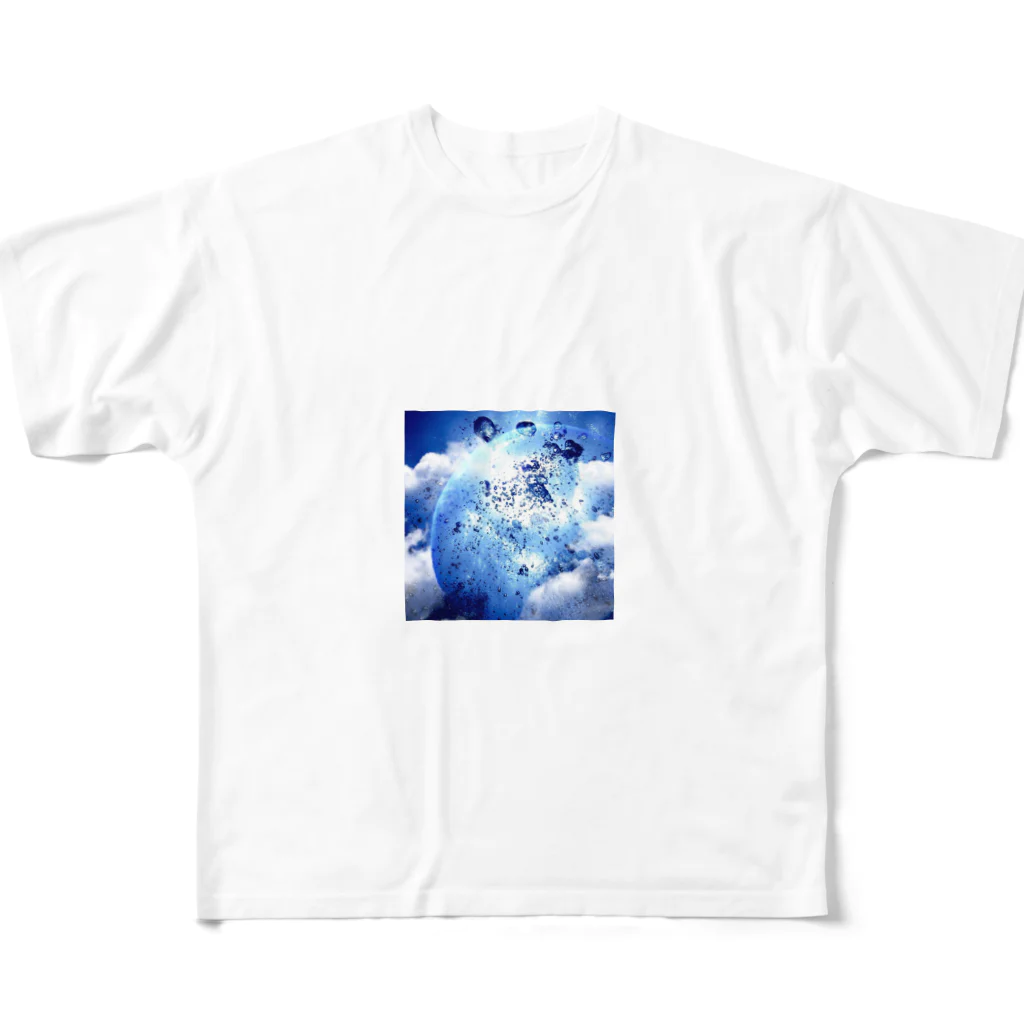 yuucanvasの宇宙アート･水の惑星 フルグラフィックTシャツ