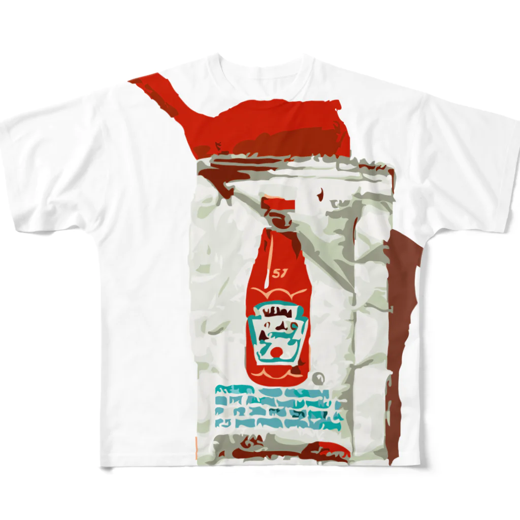 daddy-s_junkfoodsのKETCHUP All-Over Print T-Shirt