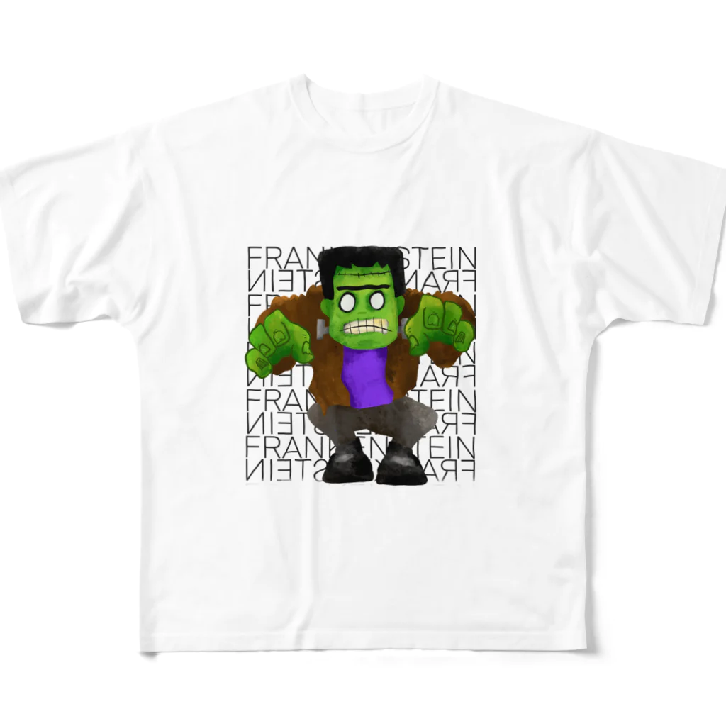 Hey! Kids KidsのHalloween Frankenstein Liam Fitzpatrick  All-Over Print T-Shirt