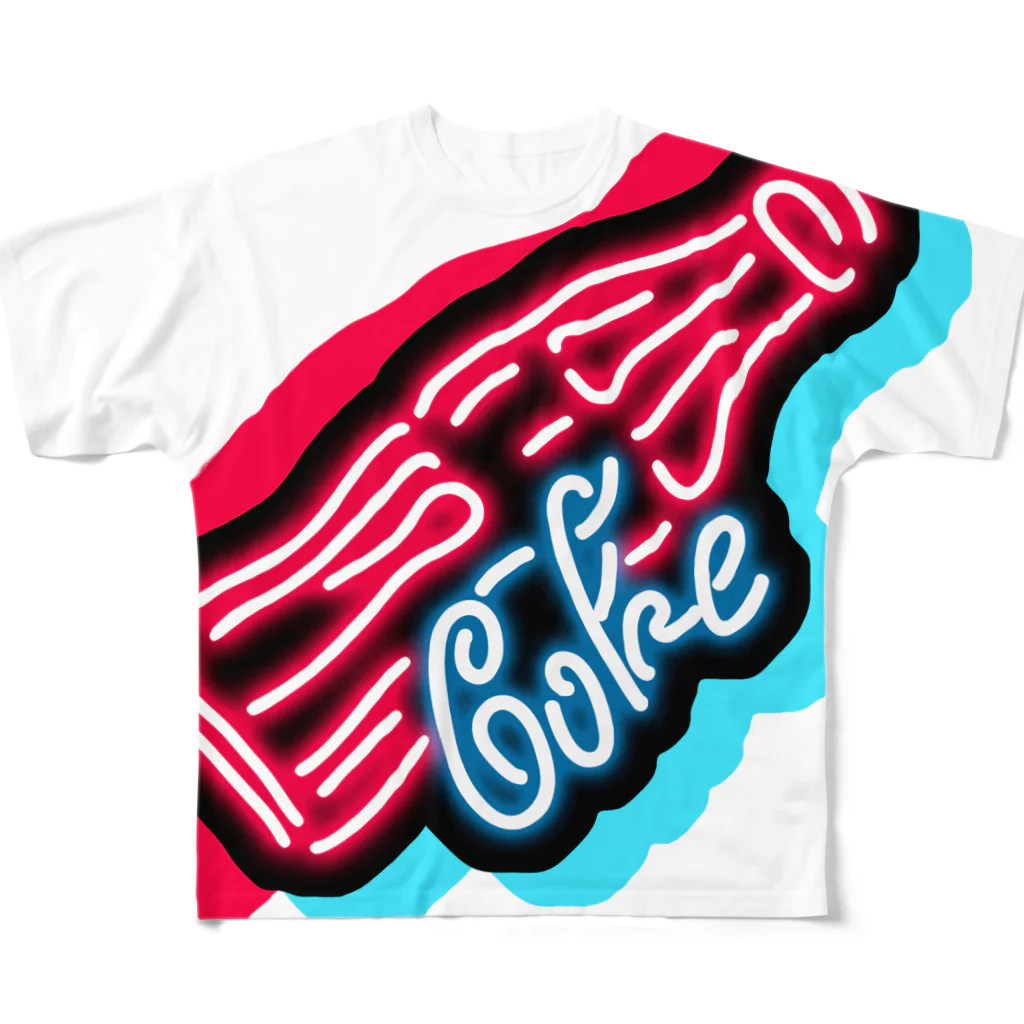 daddy-s_junkfoodsのNEON COKE All-Over Print T-Shirt