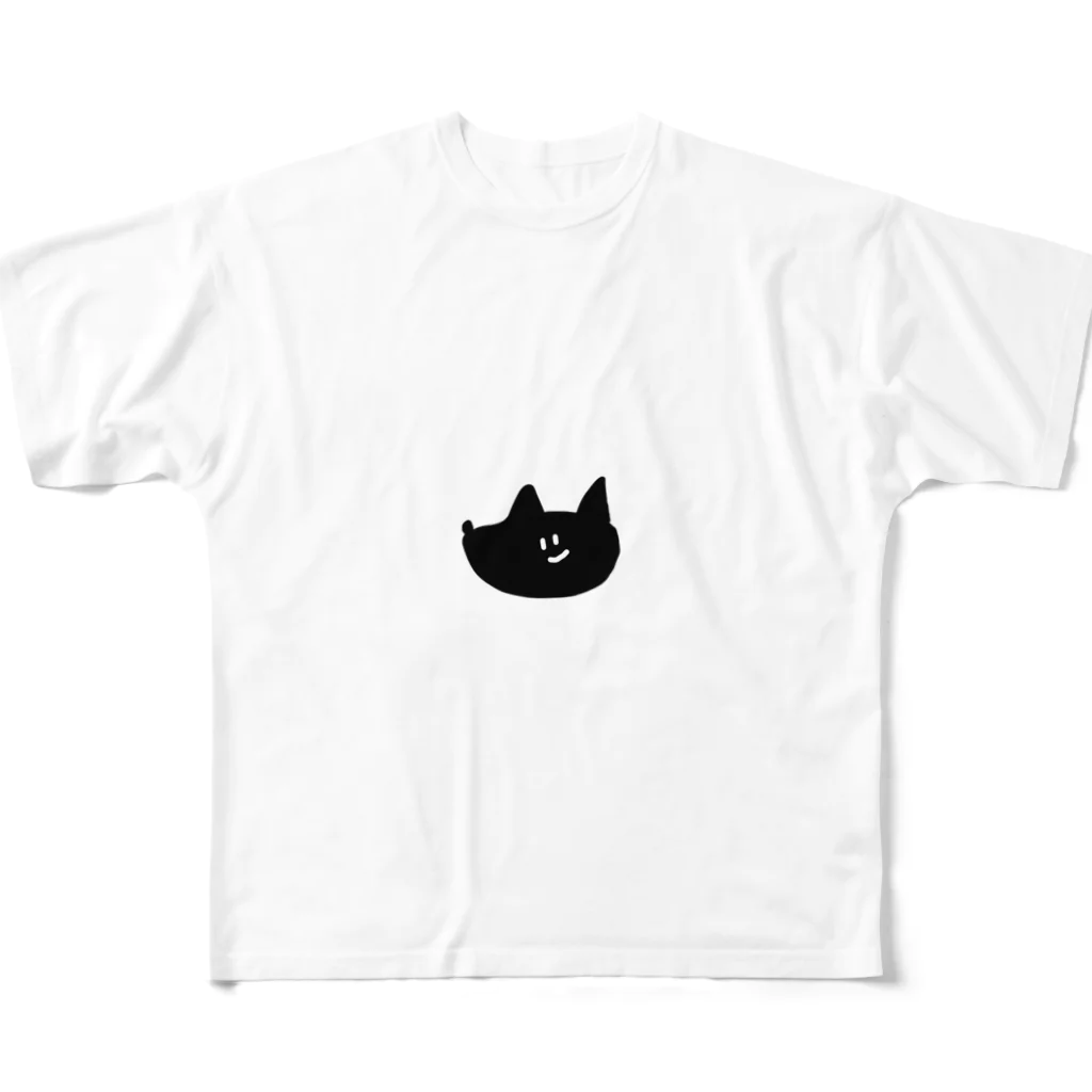 犬小屋の黒きいぬ フルグラフィックTシャツ