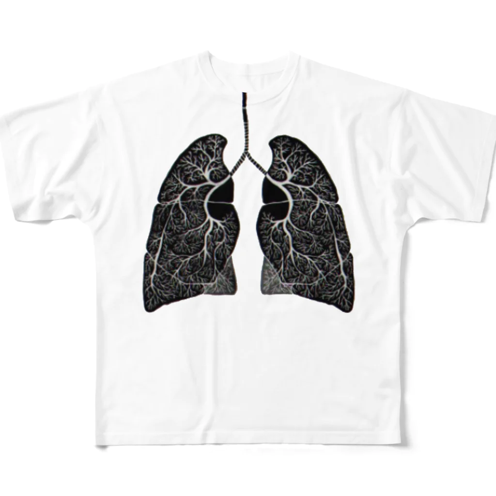 Reki_tabikarasuのHeavy smoker フルグラフィックTシャツ