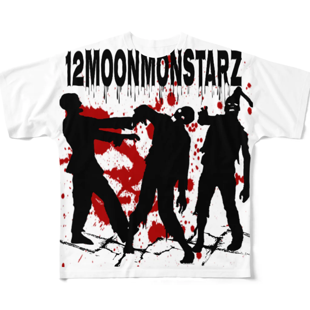 【12moonMonstarＺ】トゥエルブムーンモンスターズのゾンビ三人衆 All-Over Print T-Shirt