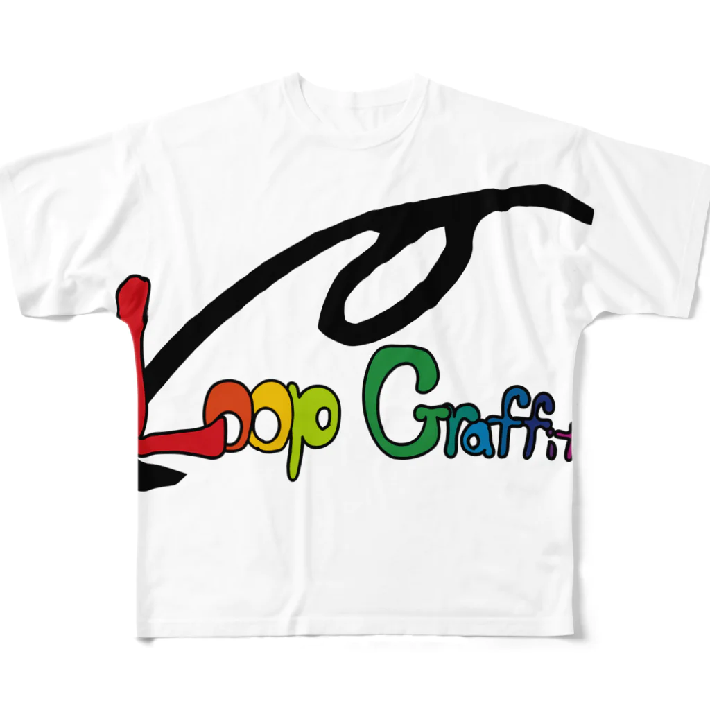 Loop GraffitiのCOLORFUL GRAFFITI フルグラフィックTシャツ