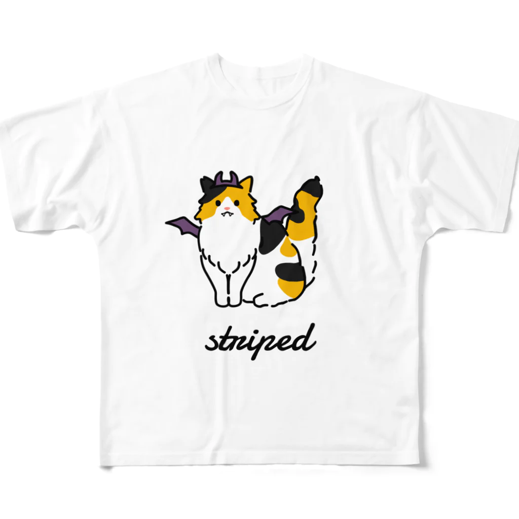 うちのこメーカーのstriped フルグラフィックTシャツ