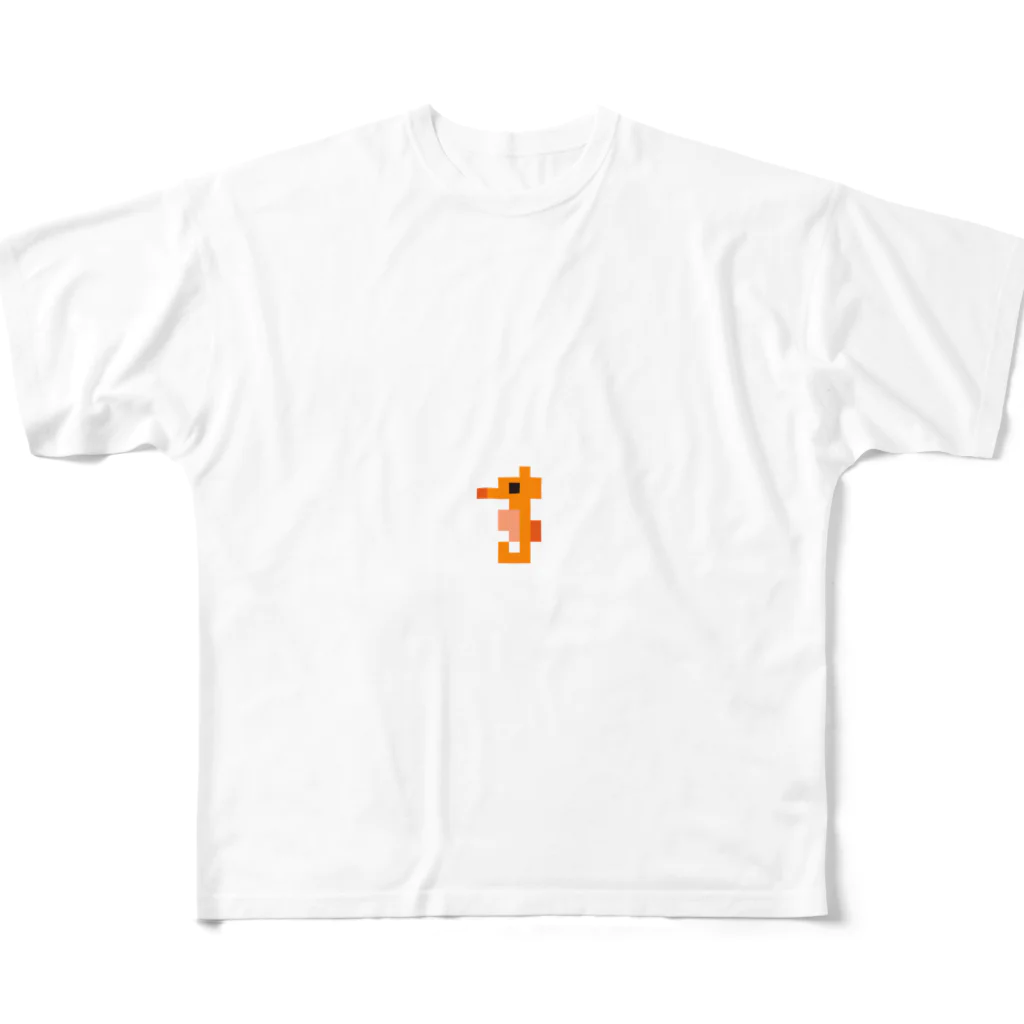 GRITの粗ドット絵・タツノオトシゴくん All-Over Print T-Shirt