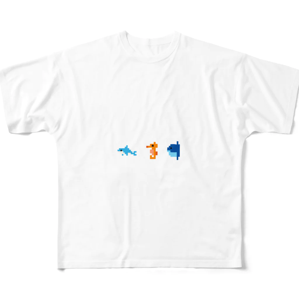 GRITの粗ドット絵・海の生き物シリーズ All-Over Print T-Shirt