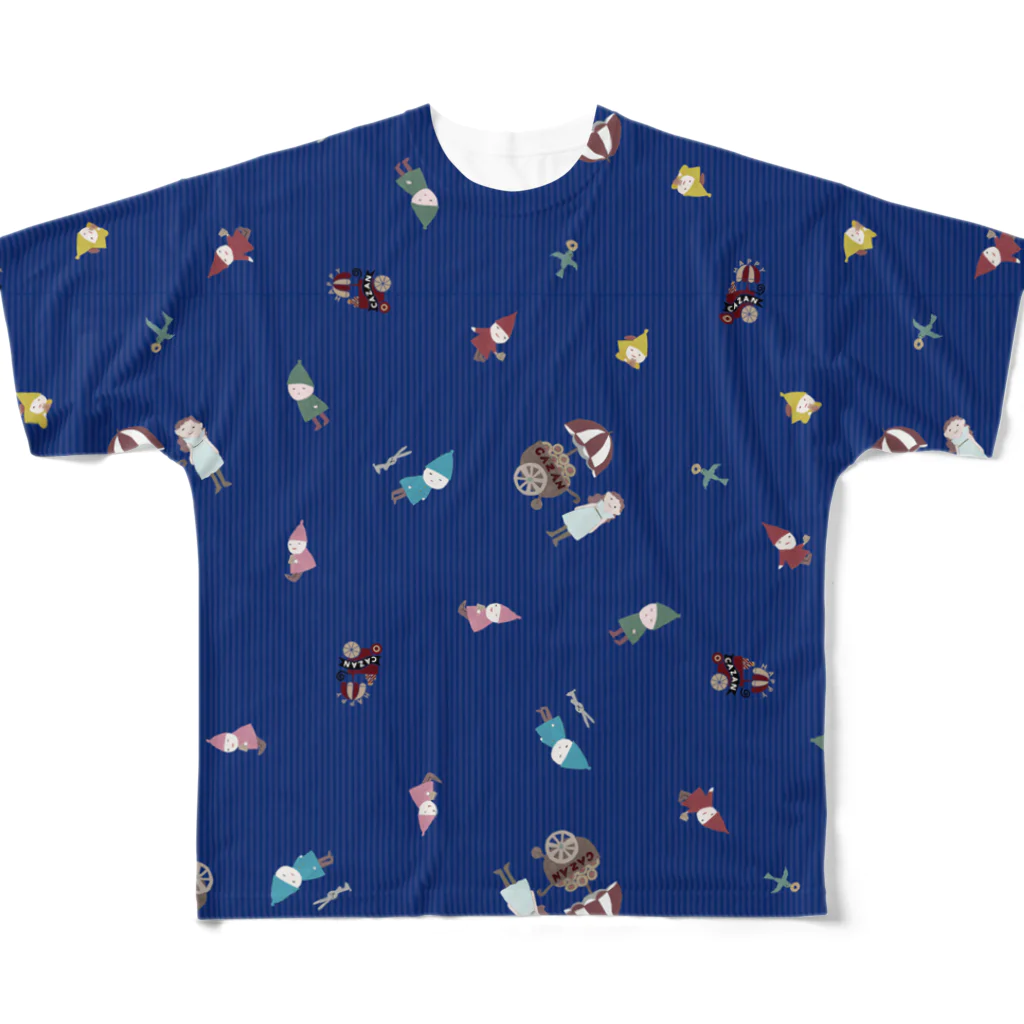 tsukikuroのバウムクーヘン工房　CAZAN　ブルー All-Over Print T-Shirt