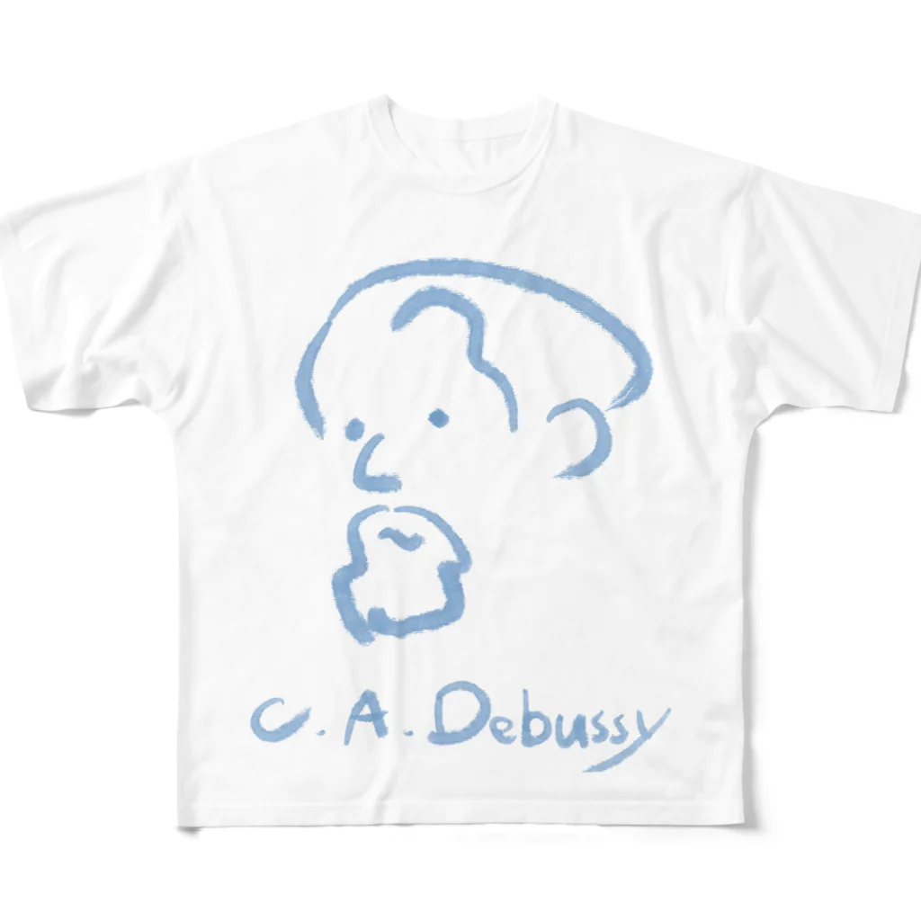 OSHIYOMANのドビュッシー　C.A.Debussy フルグラフィックTシャツ