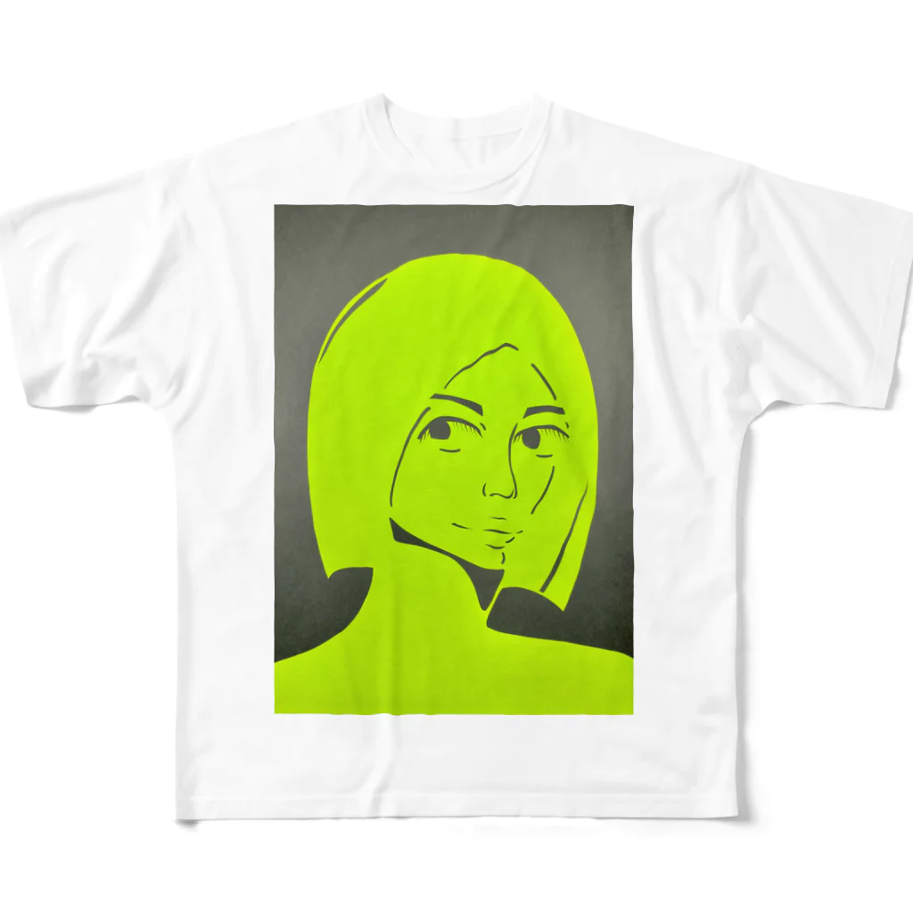 わかばーとの蛍光少女 All-Over Print T-Shirt