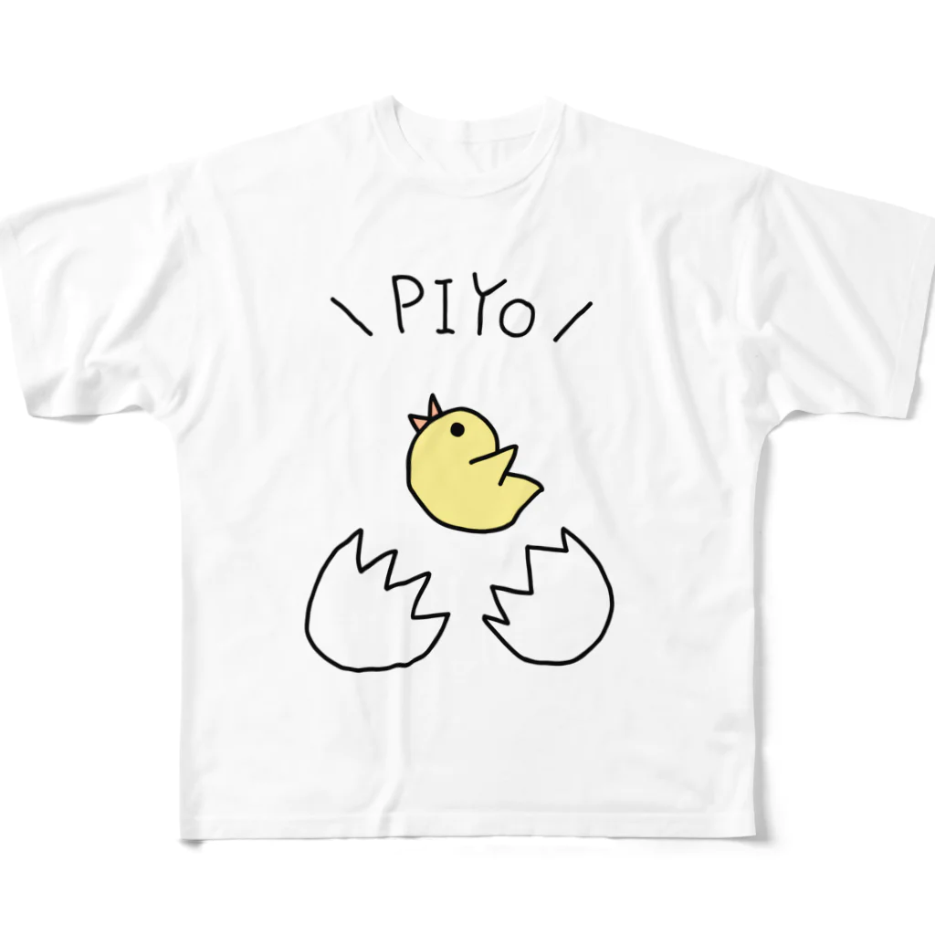 harusaraショップの＼PIYO／グッズ フルグラフィックTシャツ