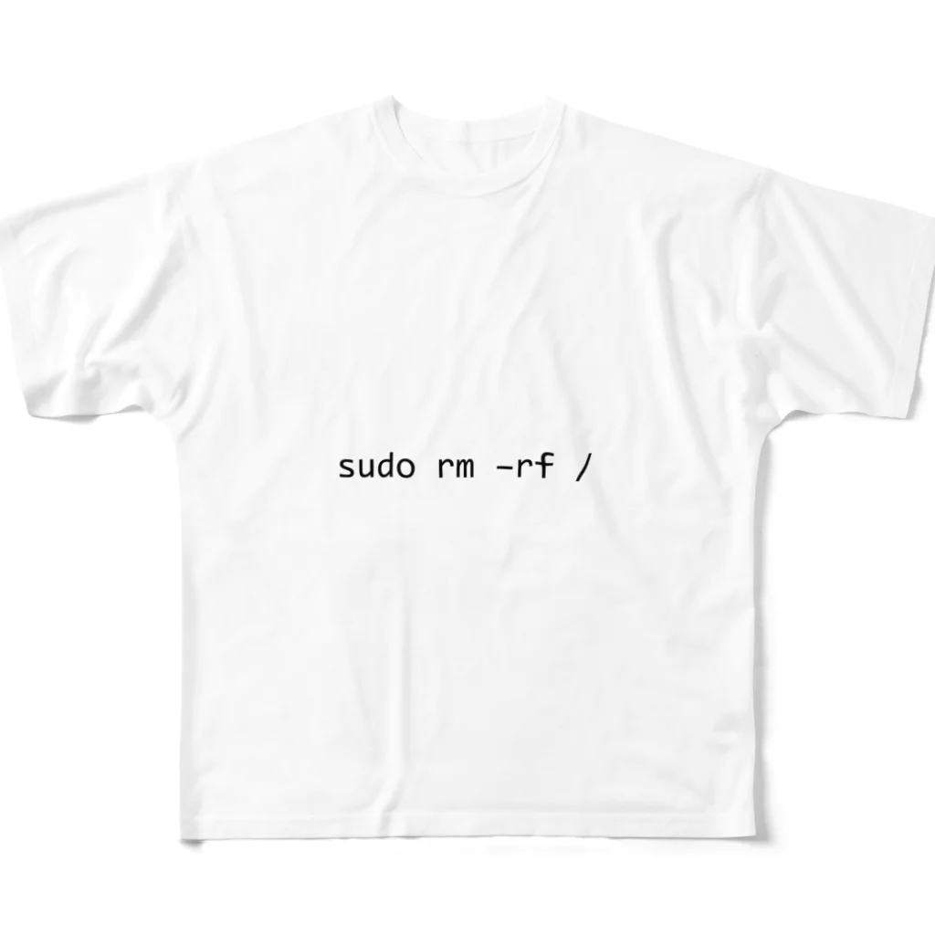 理系ファンクラブの[シェルTシャツ] rm -rf / フルグラフィックTシャツ