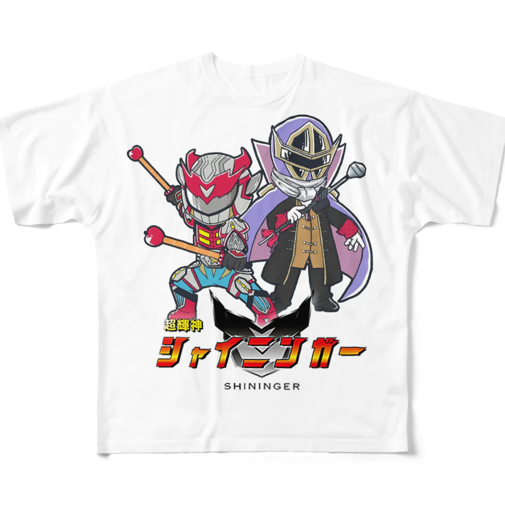 shiningerの『新』超輝神シャイニンガーグッズ フルグラフィックTシャツ