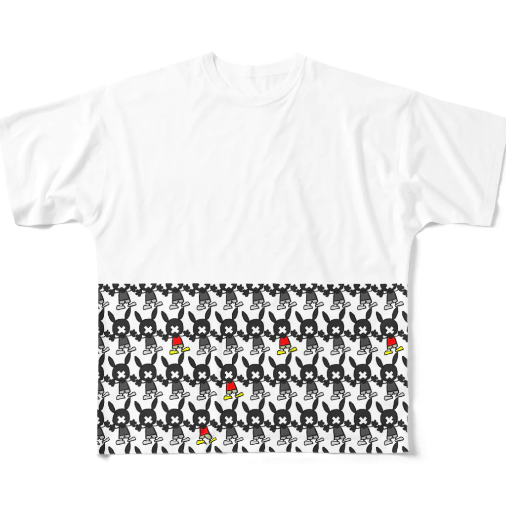 いぐ丸のうさぎたくさん All-Over Print T-Shirt