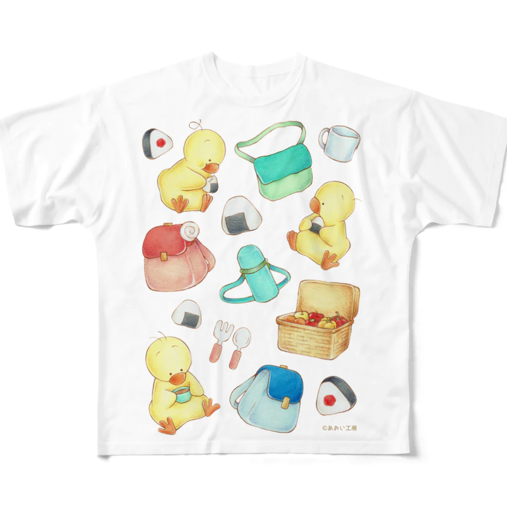 黒澤あおいのひよこの3兄弟-ピクニック- All-Over Print T-Shirt