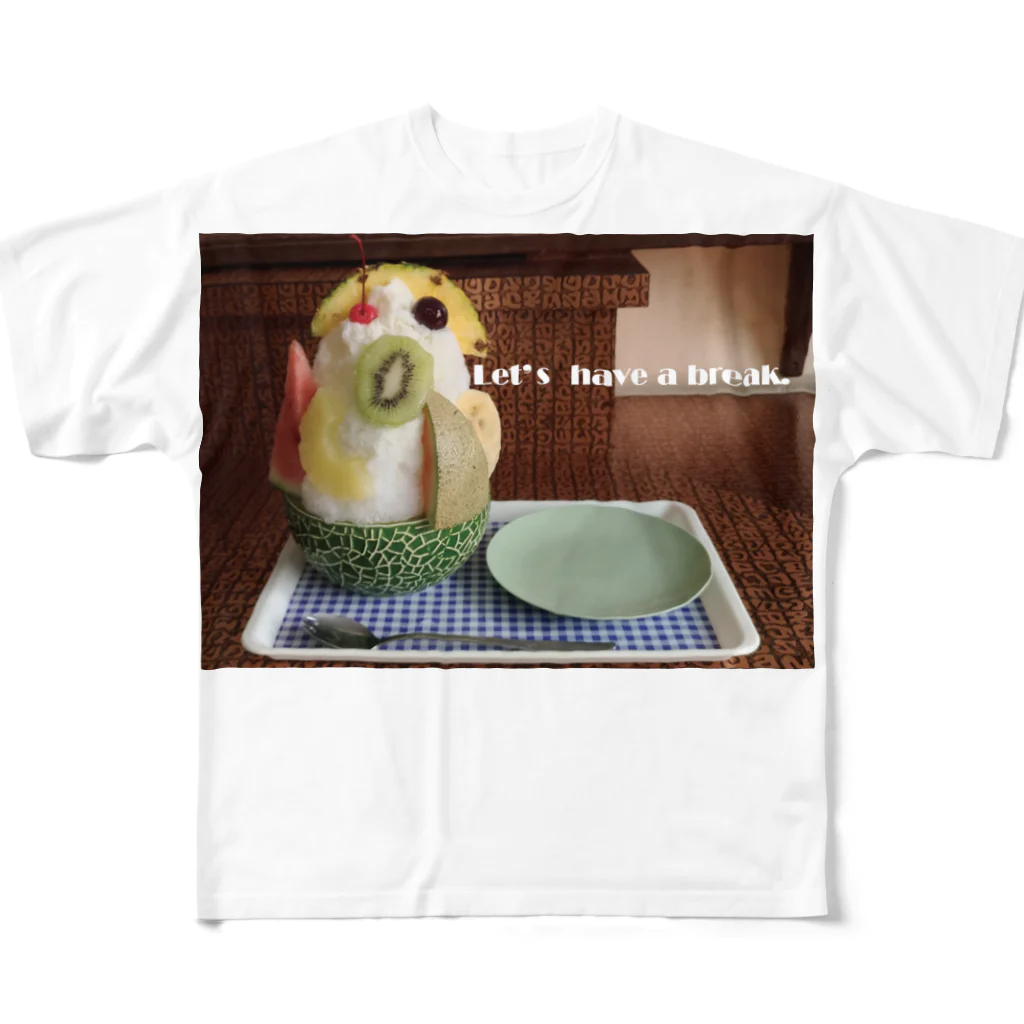 高田万十のLet’s have a break. フルグラフィックTシャツ