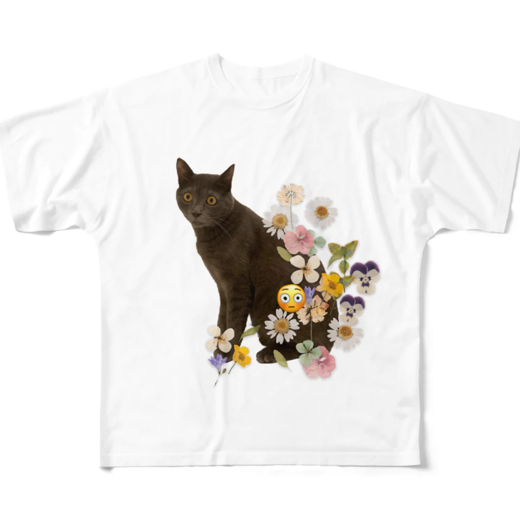 愛猫家のデルフィーノくん フルグラフィックTシャツ