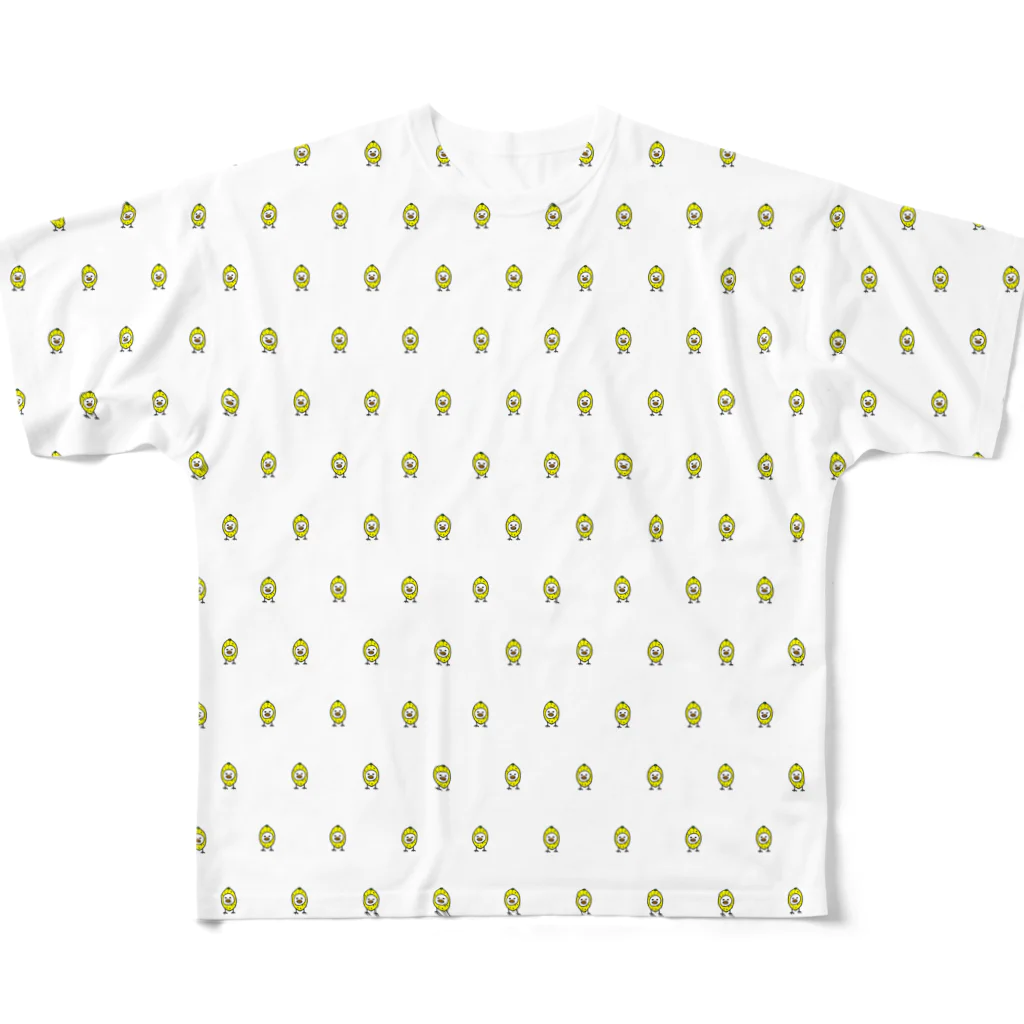 TOM GLASSESのレモンを被った鳥（神妙な表情） All-Over Print T-Shirt