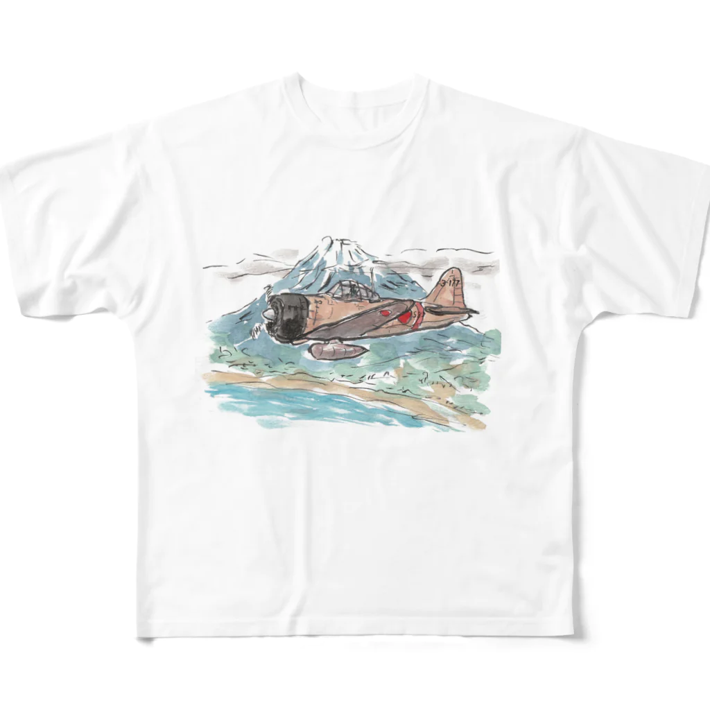 Mr.COMPANY STOREの日本の戦闘機　零戦 フルグラフィックTシャツ