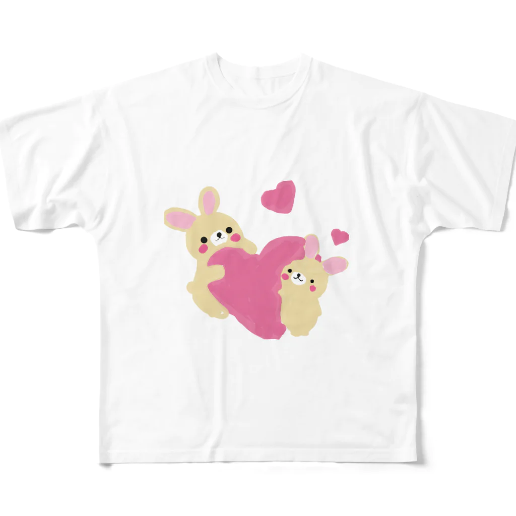 美女木小学校！のかわいいうさちゃん フルグラフィックTシャツ