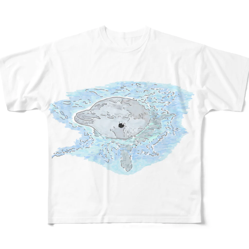 niwatsukinoの癒し、かわゆすのイルカちゃん。 All-Over Print T-Shirt